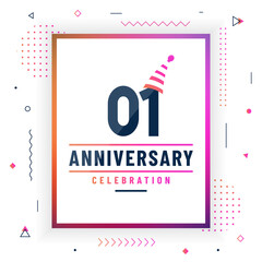 1 years anniversary greetings card, 1 anniversary celebration background free vector.