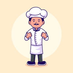 Chef character logo design template
