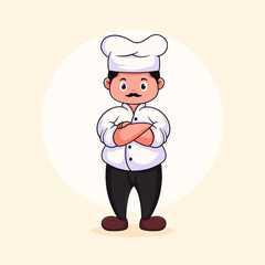 Chef character logo design template