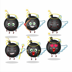 Bomb explosive firecracker cartoon designs as a cute angel character. Vector illustration