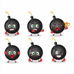 A sporty bomb explosive firecracker boxing athlete cartoon mascot design