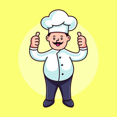 Chef character logo design template