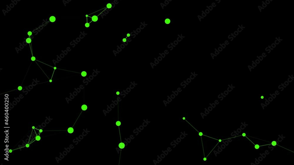 Aufkleber abstract green digital background with cybernetic particles, geometric background with triangular ce