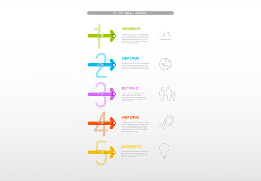 Minimalistic Five Vertical Steps Elements Template