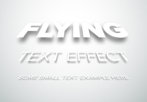 Flying Editable Text Style Effect with Shadow