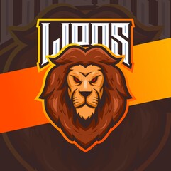 lion king head mascot character esport logo for sport and game