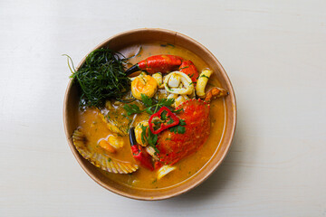 Fish sweat, Peruvian flavor dish.
