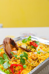 Rice with seafood. Creamy rice, seafood with house cream and Creole sarza