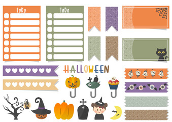 Halloween label sticker set ,ハロウィン ラベル ステッカーセット,SVG