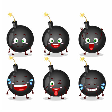 Cartoon character of bomb explosive firecracker with smile expression