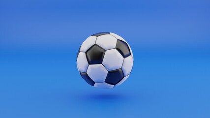 Fototapeta na wymiar soccer ball on blue sky 3D rendering