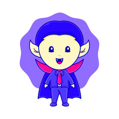 Vampire character logo design for halloween poster