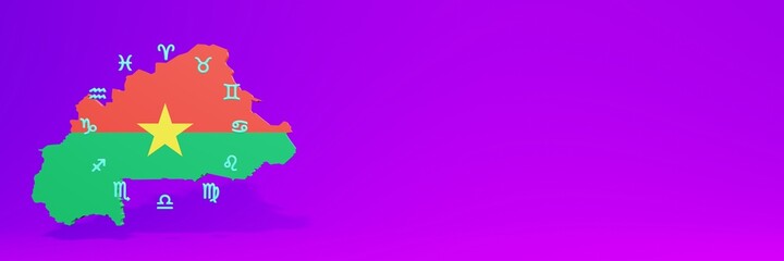 Use of Zodiac in Burkina Faso for the needs of social media tv and website background cover blank space can be used to display data or infographics in 3d rendering Premium Photo