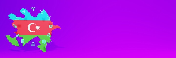 Use of Zodiac in Azerbaijan for the needs of social media tv and website background cover blank space can be used to display data or infographics in 3d rendering Premium Photo