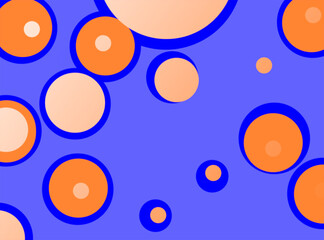 A background with circles of different colors(blue, orange, gradient orange)