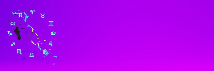 Use of Zodiac in Bahama for the needs of social media tv and website background cover blank space can be used to display data or infographics in 3d rendering Premium Photo