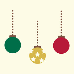 シンプルでかわいいクリスマスオーナメントのイラスト