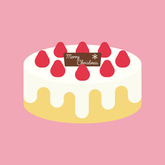 シンプルでかわいいクリスマスケーキのイラスト
