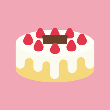 recommend clip art: シンプルでかわいいホールケーキのイラスト