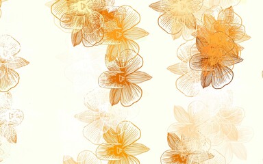 Light Green, Yellow vector elegant template with flowers.