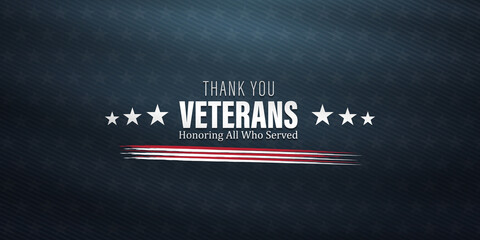 Thank you veterans, November 11, honoring all who served, posters, American flags background vector illustration
