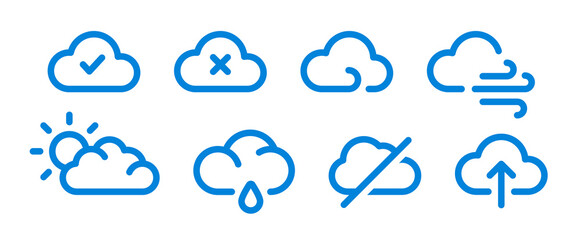 Cloud icon set. Vector illustration