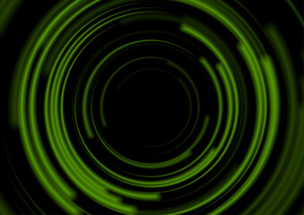 Green minimal round smooth lines abstract futuristic tech background. Vector digital art design