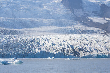 Glacier edge in Fjallsárlón Ice Lagoon in Iceland