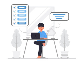 Planner, Achievement, Tasks or Writing Notes Concept Illustration