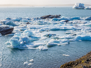 Icebergs in Jökulsárlón Ice Lagoon in Iceland