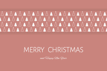 Christmas greeting card with trees. Xmas design. Vector