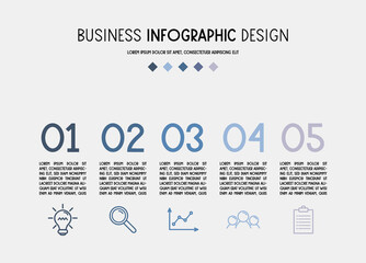 Infographic with business icons. Flowchart concept. Vector