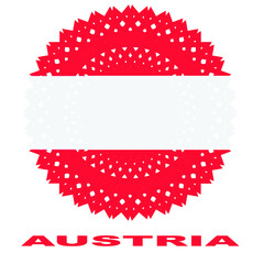 Austria flag with elegant medal ornament concept