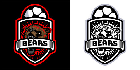 Grizzly bear mascot football logo