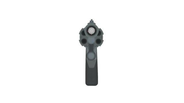 Revolver. Animation of Russian roulette, alpha channel is enabled. Cartoon