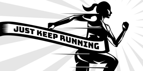 Motivational quote about running background