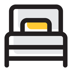 Single Bed Icon Illustration