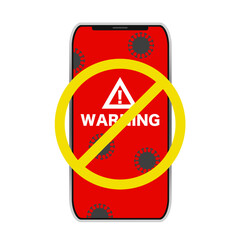 ウイルス防止のスマートフォンの画面、コンピューターウイルスまたは細菌やウイルス感染