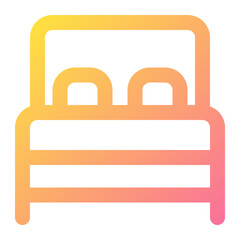 Double Bed Icon Illustration