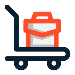 Hotel Trolley Icon Illustration