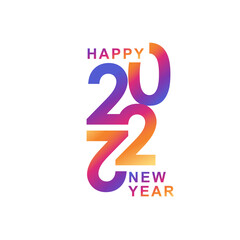 Fototapeta na wymiar colorful Happy new year design 2022 vector