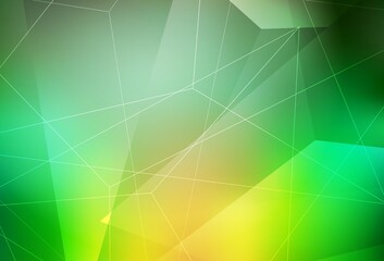 Light Green, Yellow vector texture with triangular style.