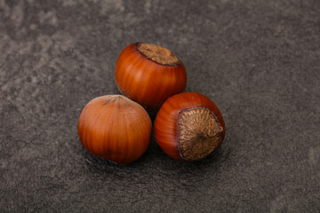 Hazelnut heap isolated over background