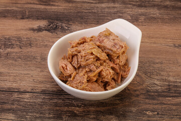 Canned tuna fillet for salad