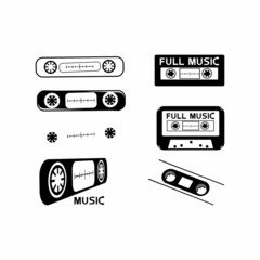 cassette illustration vector, music icon