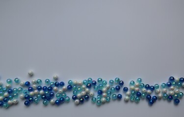 Glittering blue beaded background