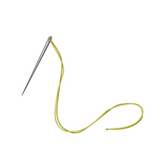 金色の糸を通した針