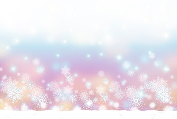 雪と星がキラキラ光輝く背景