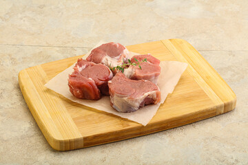Raw pork tenderloin for cooking