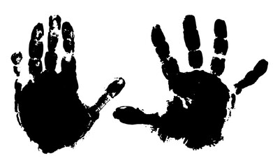 Handprint of palms of child boy. Vector illustration.